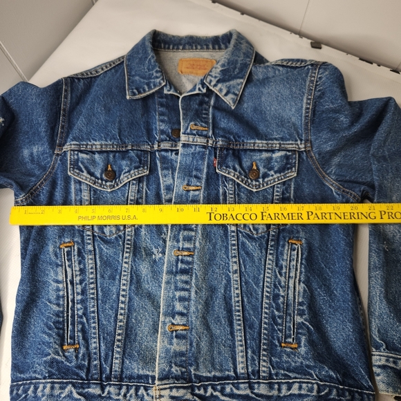 Vintage 80s Levis Denim Trucker Jacket Size 44 Blue USA Made 70506-0216 Type 3 - Picture 11 of 12
